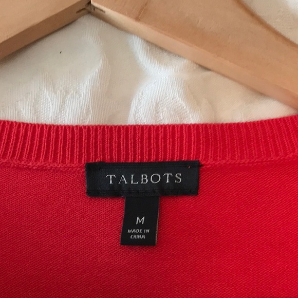 Talbots Striped Cardigan Sweater w/ruffle yoke, Nautical Anchor theme buttons - Picture 6 of 8